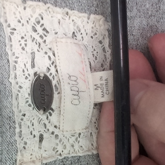 Cupio Heather Grey Sleeveless Waterfall Cardigan Size Medium - Picture 2 of 6